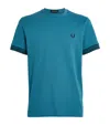 FRED PERRY COTTON STRIPED CUFF T-SHIRT