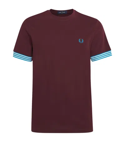 FRED PERRY COTTON STRIPED CUFF T-SHIRT