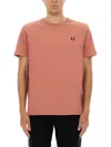 Fred Perry Cotton T-shirt In Pink