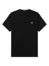 Fred Perry Mens Black Ringer Logo-embroidered Cotton-jersey T-shirt In Black
