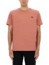 Fred Perry Cotton T-shirt In Pink