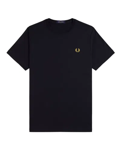 Fred Perry Cotton T-shirt With Logo Embroidery In Multi