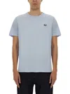 Fred Perry Crew Neck Soft Fabric Short Sleeves In Blue