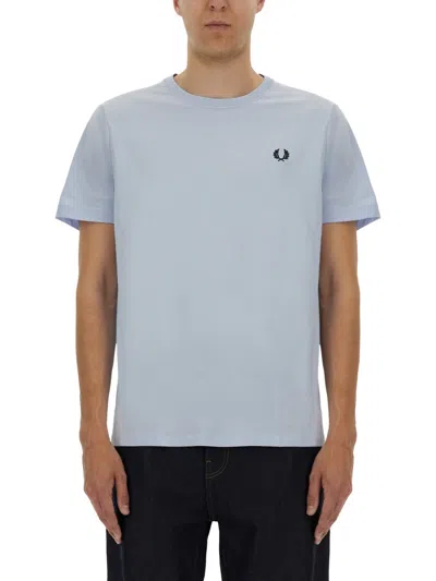 Fred Perry Cotton Tshirt In Blue