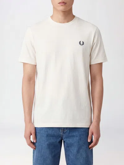 Fred Perry T-shirt Men Color Brown In White