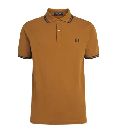 Fred Perry Cotton Twin Tipped Polo Shirt In Black