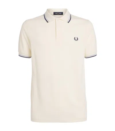 Fred Perry Cotton Twin Tipped Polo Shirt In Black