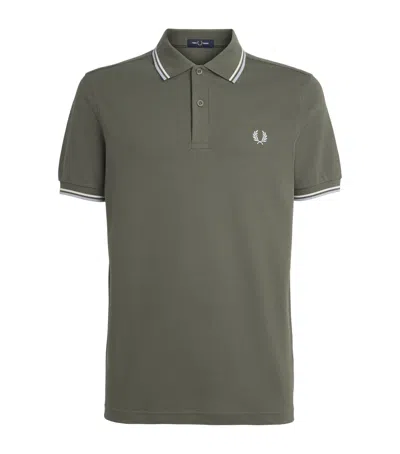 Fred Perry Cotton Twin Tipped Polo Shirt In Black