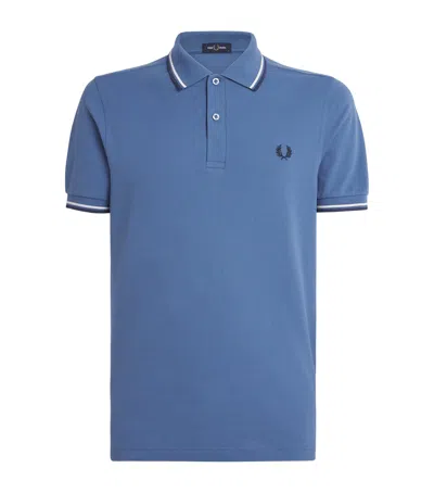 Fred Perry Cotton Twin Tipped Polo Shirt In Blue