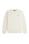 Fred Perry Cream Classic Cable Knit Sweater In Neutrals