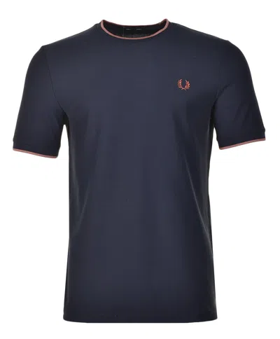 Fred Perry Crepe Pique T Shirt Navy