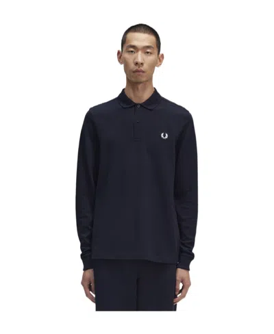 Fred Perry Crest-motif Polo Shirt In Black