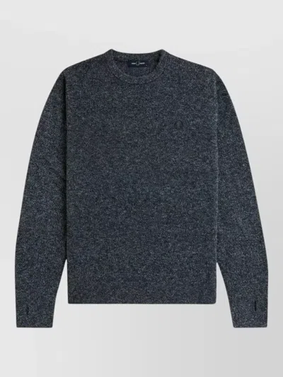Fred Perry Crew Neck Knit Sweater Long Sleeves In Blue
