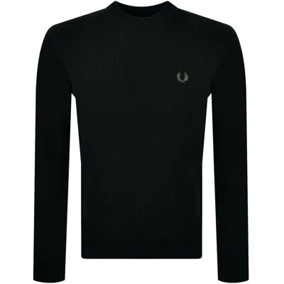 Fred Perry Crew Neck Lambswool Jumper Black