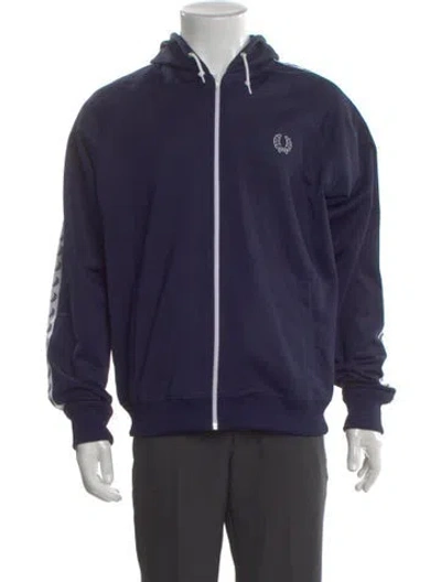 Pre-owned Fred Perry Crew Neck Long Sleeve Hoodie In Blue