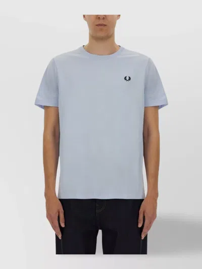 Fred Perry Crew Neck Soft Fabric Short Sleeves In Blue