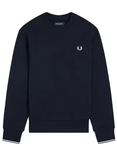 Fred Perry "" Crew Neck Sweatshirt In Blue
