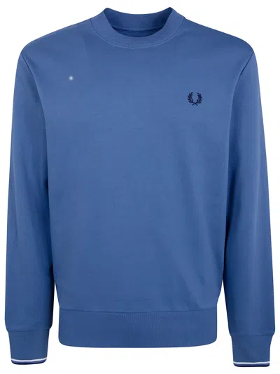 Fred Perry "" Crew Neck Sweatshirt In Blue
