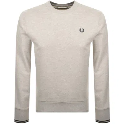 FRED PERRY FRED PERRY CREW NECK SWEATSHIRT BEIGE