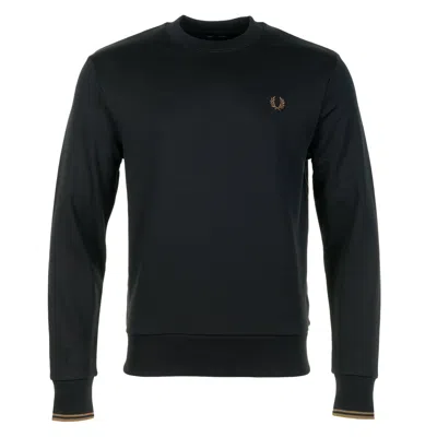 Fred Perry Crew Neck Sweatshirt Black / Shaded Stone