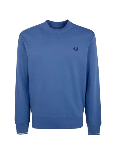 Fred Perry "" Crew Neck Sweatshirt In Blue