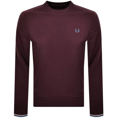 Fred Perry Crew Neck Sweatshirt Burgundy