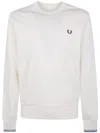 Fred Perry Laurel-wreath Crew-neck Sweatshirt In Neutral