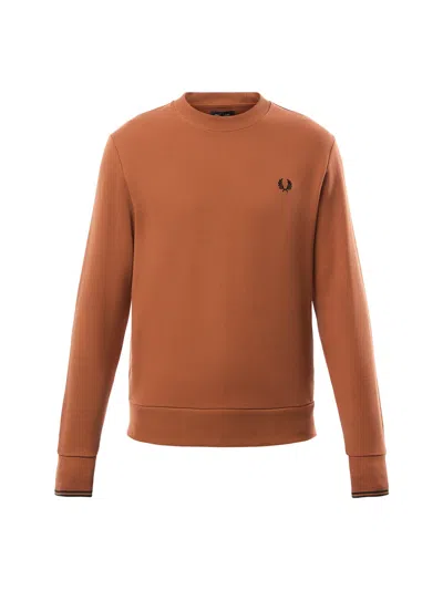 Fred Perry Crew Neck Sweatshirt In Brown