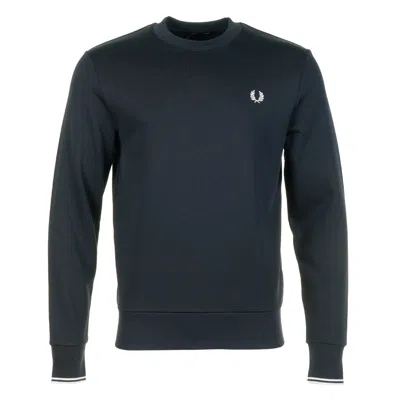 Fred Perry Crew Neck Sweatshirt Navy In Blue