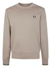 Fred Perry Logo-embroidered Sweatshirt In Neutral