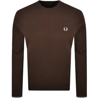 Fred Perry Crew Neck Sweatshirt Tobacco Brown