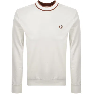 Fred Perry Crew Neck Sweatshirt White
