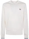 Fred Perry Laurel-wreath Crew-neck Sweatshirt In White
