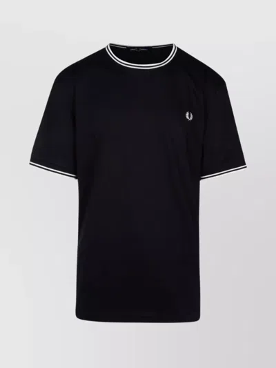 Fred Perry Crew Neck T-shirt Contrast Trim In Black