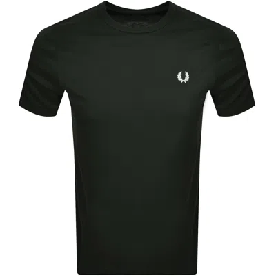 Fred Perry Crew Neck T Shirt Green In Black