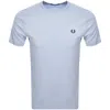 Fred Perry Crew Neck Soft Fabric Short Sleeves In Blue