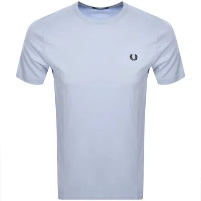Fred Perry Crew Neck T Shirt Light Smoke Blue