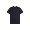 FRED PERRY FRED PERRY CREW NECK T-SHIRT NAVY / BURNT RED