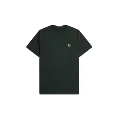 Fred Perry Crew Neck T-shirt Night Green / Snow White