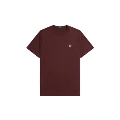 Fred Perry Crew Neck T-shirt Oxblood / Ecru In Brown