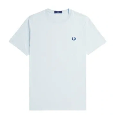 Fred Perry Crew Neck Tee Light Ice In Blue