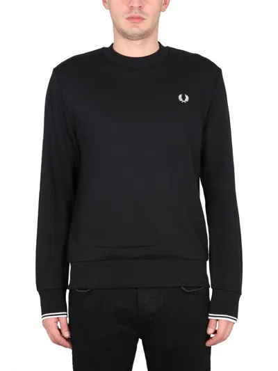 FRED PERRY SWEATSHIRT WITH LOGO EMBROIDERY