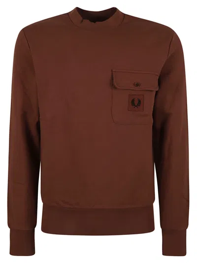 Fred Perry Crewneck Sweatshirt In Whisky Brown