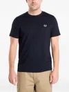 Fred Perry T-shirt Ringer In Jersey Di Cotone In Blue