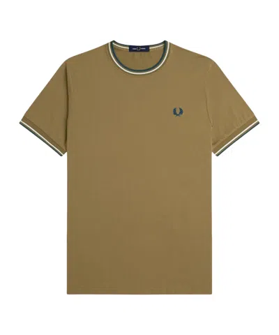 Fred Perry Crewneck Tshirt In Brown