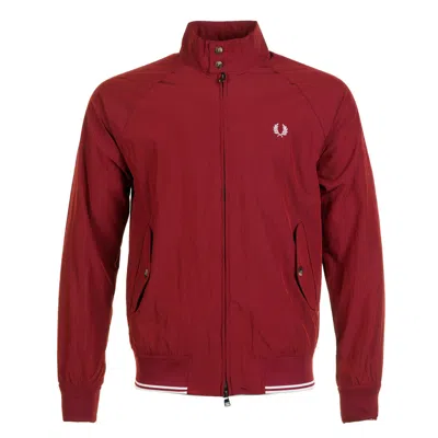 Fred Perry Crinkle Harrington Jacket Burnt Red