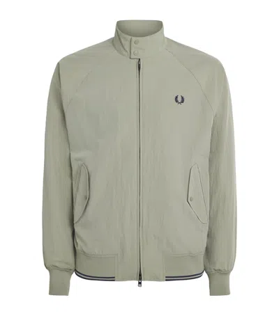 Fred Perry Crinkle Harrington Jacket In Green