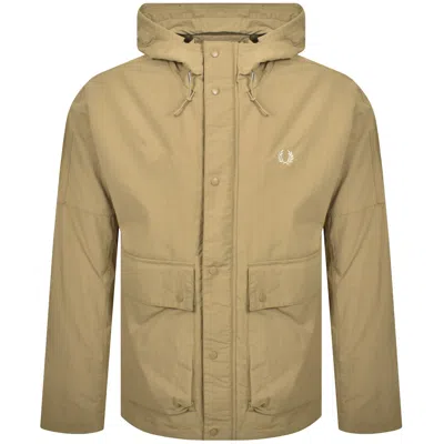 Fred Perry Cropped Fishing Parka Jacket Khaki