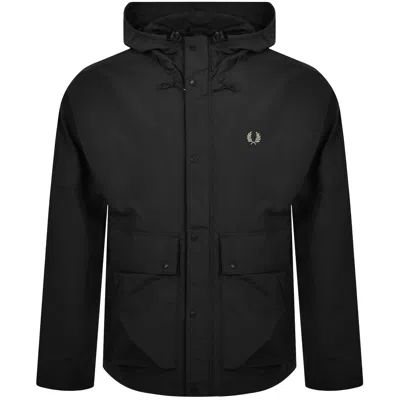 Fred Perry Cropped Ripstop Parka Jacket Black