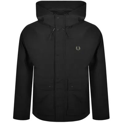 Fred Perry Cropped Ripstop Parka Jacket Black